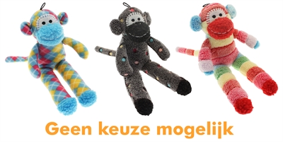 Multipet pluche sock monkey assorti