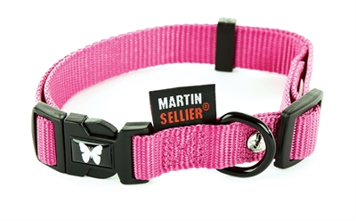 Martin sellier halsband nylon roze verstelbaar 20-30CM