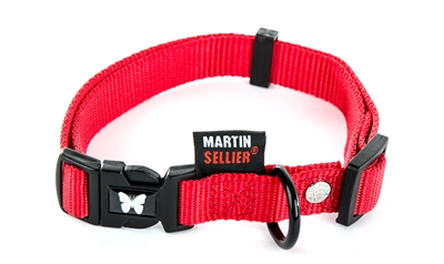 Martin sellier halsband nylon rood verstelbaar 30-45CM