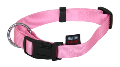 Martin sellier halsband basic nylon roze 20-30CM