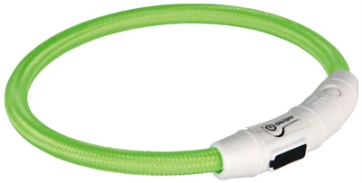 Trixie halsband flash light lichtgevend usb oplaadbaar groen 65 CM