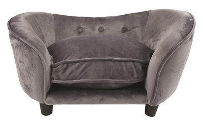 Enchanted hondenmand / sofa ultra pluche snuggle donker grijs 68x41x38CM